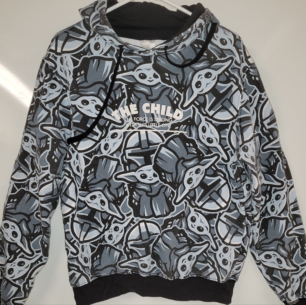 Disney Baby Yoda AOP Medium Hoodie The Child "The Force Is Strong With This One"